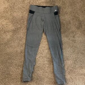 PINK Victoria's Secret Gray Athletic Leggings with Black Waistband Detail